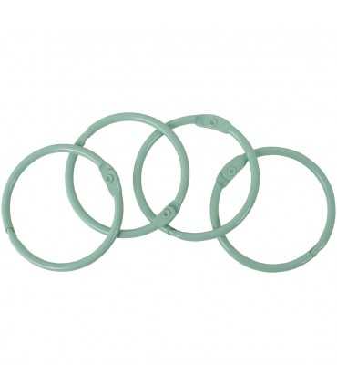 ANILLAS ENCUADERNACIÓN VERDE MINT 44 MM 4 UD