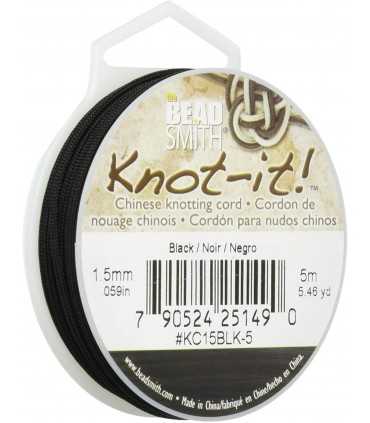 CORDÓN PARA NUDOS CHINOS KNOT-IT NEGRO 1,5 MM 5 M