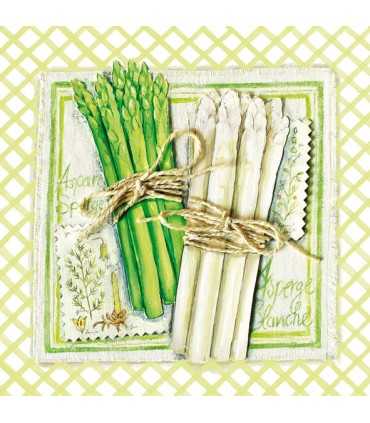 SERVILLETAS AMBIENTE 33x33cm 20 UD ESPARRAGOS