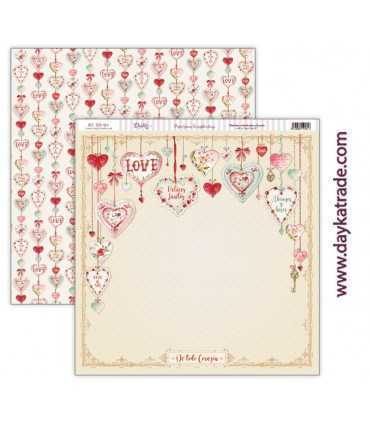 PAPEL SCRAP LOVE MAKES US FLY 12+2 30x30 CM