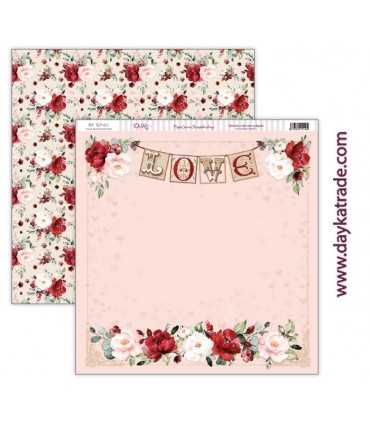 PAPEL SCRAP LOVE MAKES US FLY 12+2 30x30 CM