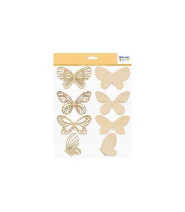 SILUETAS MADERA MARIPOSAS 8 UNIDADES ARTEMIO