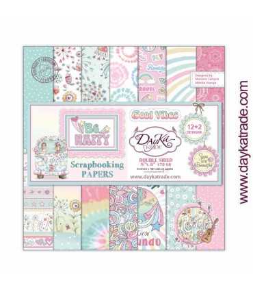 PAPEL SCRAP BE HAPPY 12+2 20x20 CM