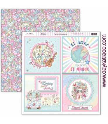 PAPEL SCRAP BE HAPPY 12+2 20x20 CM