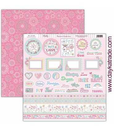 PAPEL SCRAP BE HAPPY 12+2 20x20 CM