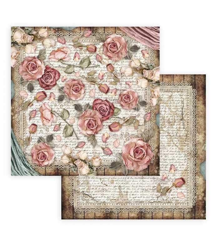 Papel scrapbooking 30x30 cm, 10 hojas impresas con el tema de la lavanda,  Colección Provence Stamperia -  España