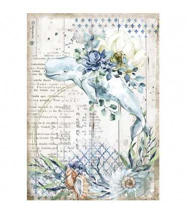PAPEL ARROZ A4 STAMPERIA 21x29 CM DREAM WHALE