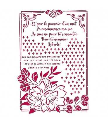 PLANTILLA STAMPERIA 21x29,7 CM FLOWER WITH FRAME