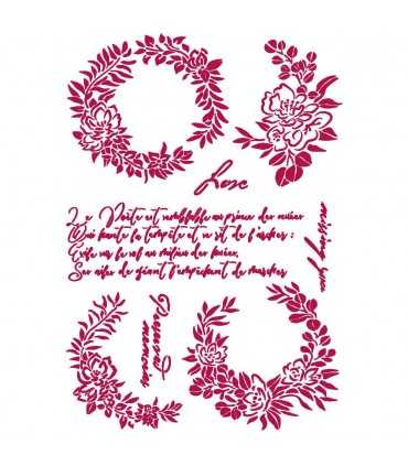 PLANTILLA STAMPERIA 21x29,7 CM GARLANDS LOVE