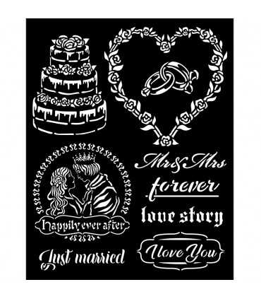 PLANTILLA MIX MEDIA 20x25 CM JUST MARRIED