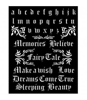 PLANTILLA MIX MEDIA 20x25 CM ALFABETH AND QUOTES