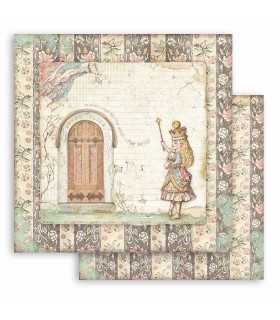 PAPELES SCRAP 10ud 12x12 ALICE THROUGH THE LOOKING