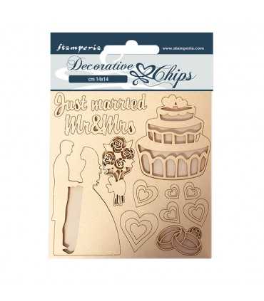 SILUETAS CARTON 14x14 CM JUST MARRIED