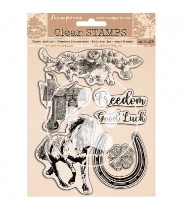 SELLO ACRILICO STAMPERIA 14x18CM HORSES