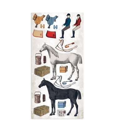 PAPELES SCRAP 15x30 cm ROMANTIC HORSES 10 UD