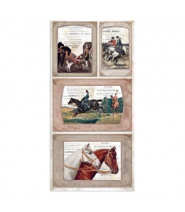 PAPELES SCRAP 15x30 cm ROMANTIC HORSES 10 UD