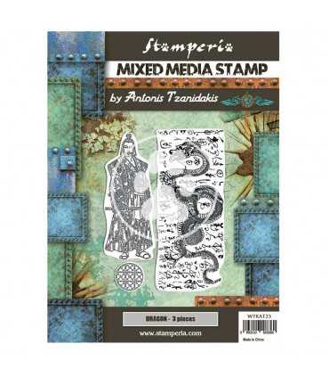 SELLO CAUCHO STAMPERIA JAPAN DRAGON 15x20 CM