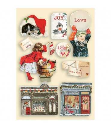 FORMAS COLOREADAS MADERA 21x14CM ROMANTIC XSTMAS