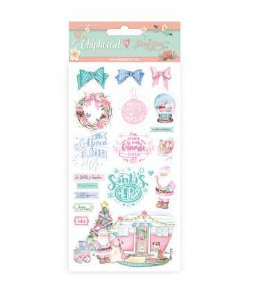 CHIPBOARD 15X30CM CHRISTMAS ROSE