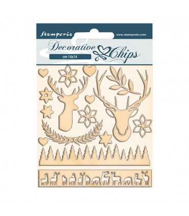SILUETAS CARTON 14x14 CM CHRISTMAS DEER
