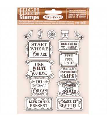 SELLO CAUCHO STAMPERIA LIFESTYLE QUOTES 14x18 CM