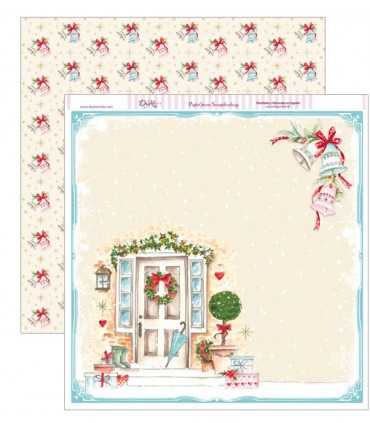 PAPEL SCRAP 2 CARAS 30,5x30,5 CM PUERTA NAVIDAD