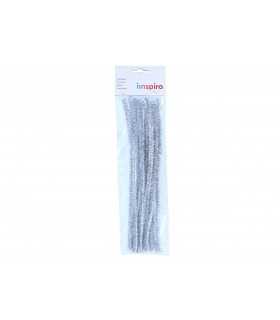 LIMPIA PIPAS 10 MM x 30 CM  PLATA 10 UNIDADES