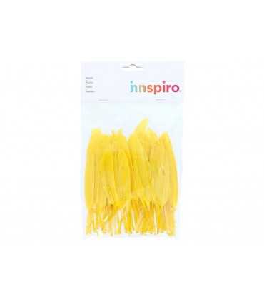 PLUMAS INDIO AMARILLO 60 UNIDADES 25X140MM APROX.