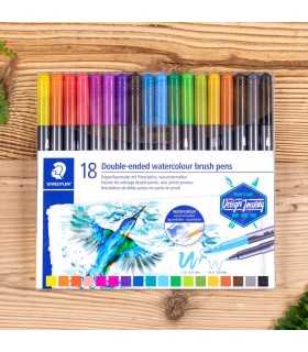 SET 18 ROTULADORES ACUARELABLES DOBLE PUNTA