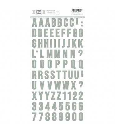 CHIPBOARD 15X30CM ALFABETO MINT ARTIS DECOR