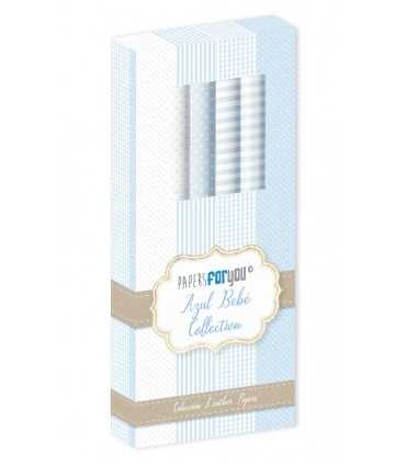 KIT LEATHER PAPER AZUL BEBE 4 PIEZAS 32X30CM
