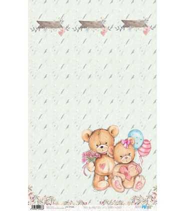 PAPEL ARROZ 54X33CM CUTE LITTLE BUNNIES AND BEARS