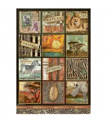 PAPEL ARROZ A4 STAMPERIA 21x29CM SAVANA SQUARE