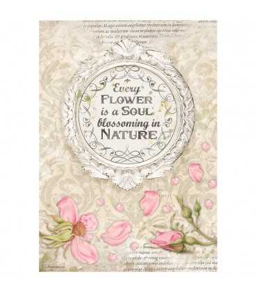 PAPEL ARROZ A4 STAMPERIA 21x29CM FRAME WITH QUOTE