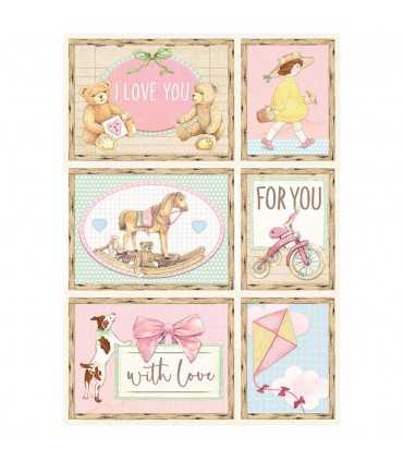 PAPEL ARROZ A4 STAMPERIA 21x29CM CARDS PINK