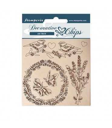 SILUETAS CARTON 14x14 CM PROVENCE GARLAND & BIRDS