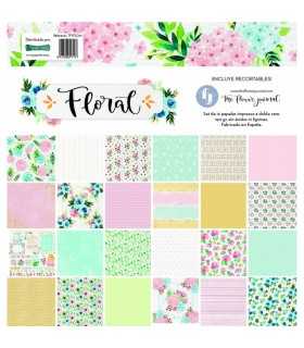 SET 12 PAPELES FLORAL THE FLOWER JOURNAL 12X12