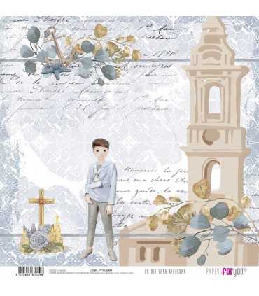 PAPEL SCRAP DIA PRA RECORDAR NIÑO MORENO 30X30 12H