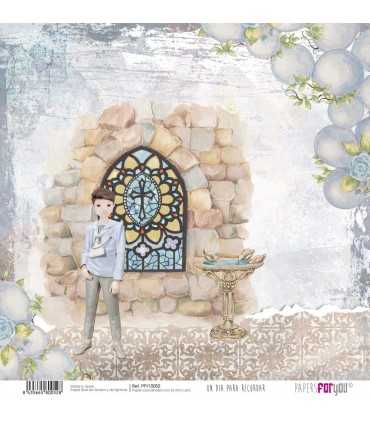 PAPEL SCRAP DIA PRA RECORDAR NIÑO MORENO 30X30 12H