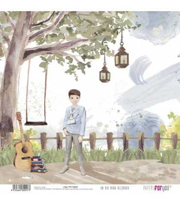 PAPEL SCRAP DIA PRA RECORDAR NIÑO MORENO 30X30 12H