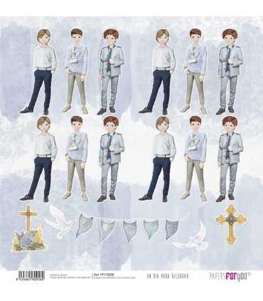 PAPEL SCRAP DIA PRA RECORDAR NIÑO MORENO 30X30 12H