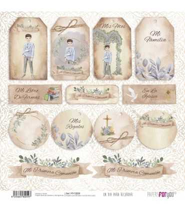 PAPEL SCRAP DIA PRA RECORDAR NIÑO MORENO 30X30 12H