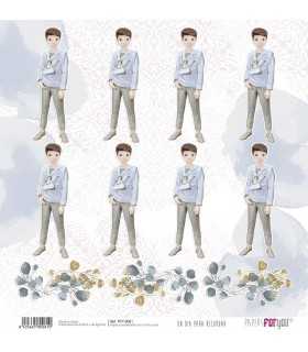 PAPEL SCRAP DIA PRA RECORDAR NIÑO MORENO 30X30 12H