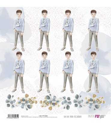 PAPEL SCRAP DIA PRA RECORDAR NIÑO MORENO 30X30 12H