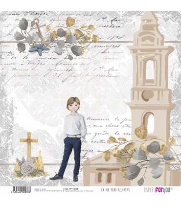 PAPEL SCRAP DIA PRA RECORDAR NIÑO RUBIO 30X30 12H