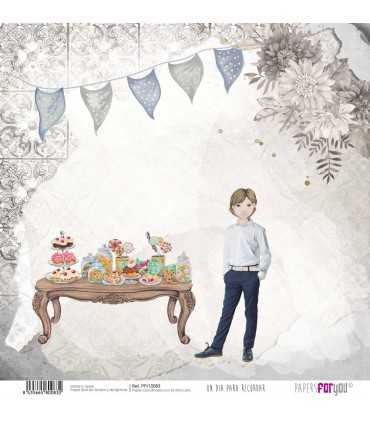 PAPEL SCRAP DIA PRA RECORDAR NIÑO RUBIO 30X30 12H