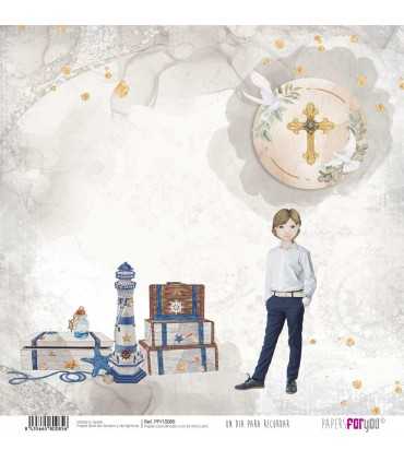 PAPEL SCRAP DIA PRA RECORDAR NIÑO RUBIO 30X30 12H