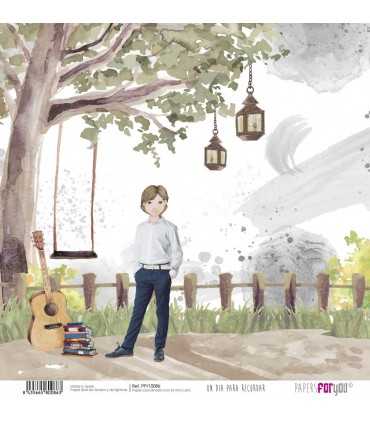 PAPEL SCRAP DIA PRA RECORDAR NIÑO RUBIO 30X30 12H