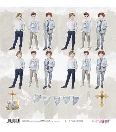 PAPEL SCRAP DIA PRA RECORDAR NIÑO RUBIO 30X30 12H