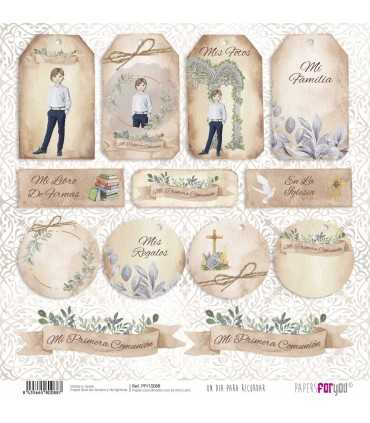 PAPEL SCRAP DIA PRA RECORDAR NIÑO RUBIO 30X30 12H